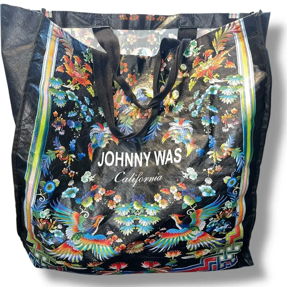 Johnny Was California Floral Large Packable Carry On Travel Tote Bag 18x19